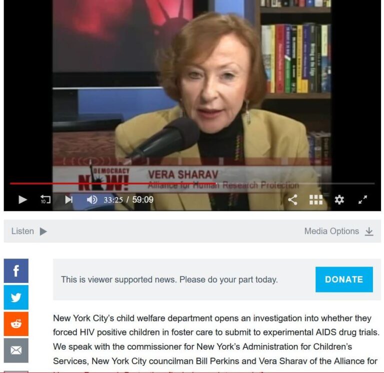 Hundreds of HIV+ Foster Children in NYC Subjected to Experimental Drug Trials Democracy Now